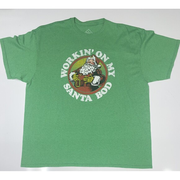 Working on my Santa Bod Green short sleeve graphic t shirt size 2xl - Picture 1 of 7